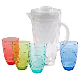 Improvements 5-piece Nesting Pitcher Set with 4 Glasses