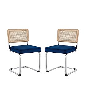 Inspired Home Marquis Dining Chair with Velvet Padded Seat, Black