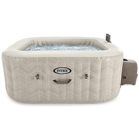 Intex PureSpa Chevron Deluxe 6ppl Cream Outdoor Inflatable Hot Tub Set