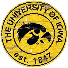 Iowa Distressed Round Sign