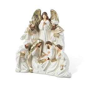 Ivory and Gold Resin First Christmas Holiday Decoration 13"H