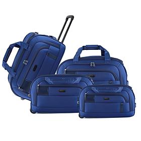IZOD Gavin 4pc Lightweight Rolling Duffel Bag w/Telescopic Handle