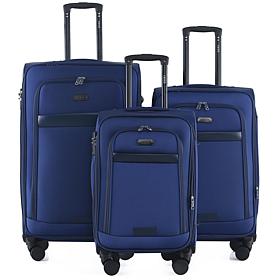 IZOD Noah 3pc Expandable Softside Luggage Set with Spinners & Lock