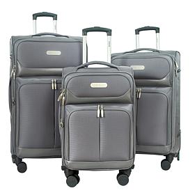IZOD Ocean 3pc Expandable Luggage Set w/Spinner Wheels & Lock