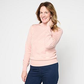 Jaclyn Smith All-Over Rhinestone Turtleneck Sweater