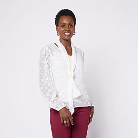 Jaclyn Smith Front Tie Blouse with Camisole