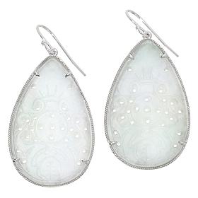 Jade of Yesteryear Carved Jade Pear Drop Earrings