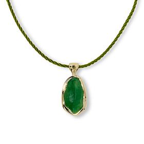 Jade of Yesteryear Freeform Jade Pendant with Twisted Cord Necklace
