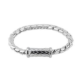 James Michael Silvertone Herringbone Chain Bracelet