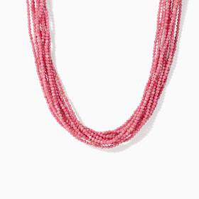 Jay King 10 Strand Baroque Rose Rhodonite Necklace, Sterling