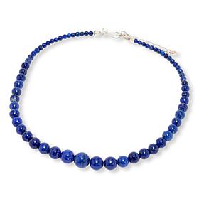 Jay King 18" Lapis Sterling Silver Graduated Beaded Necklace