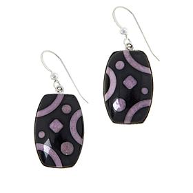 Jay King Black Calcite and Phosphosiderite Inlay Drop Earrings