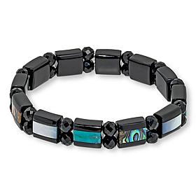 Jay King Black Chalcedony & Multigem Inlay Reversible Stretch Bracelet