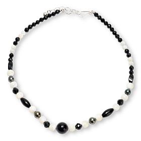 Jay King Black, White and Gray Multigemstone Bead 18-1/4" Necklace