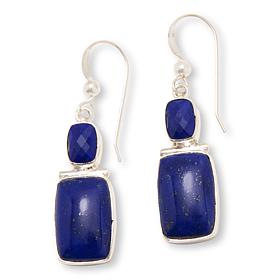 Jay King Blue Lapis 2-Stone Rectangular Drop Earrings