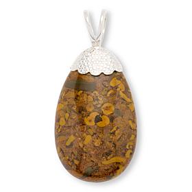 Jay King Congolese Flower Calcite Sterling Silver Pear Pendant