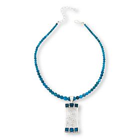 Jay King Gallery Collection Apatite Floral Pendant with Bead Necklace
