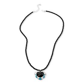 Jay King Gallery Collection Black Chalcedony & Turquoise Heart Pendant