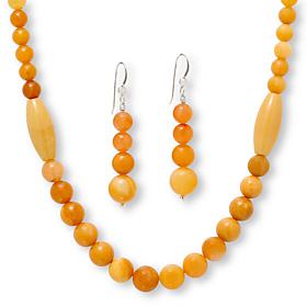 Jay King Honey Butterscotch Chalcedony Quartz  Necklace & Earrings Set
