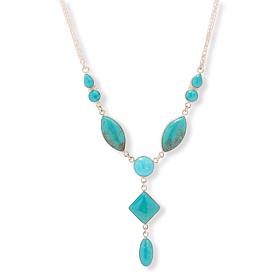 Jay King Kingman Turquoise Gemstone Sterling Silver Chain Necklace