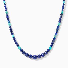 Jay King Lapis & Baja Turquoise Necklace, Sterling 