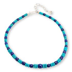Jay King Lapis and Heavenly Well Lake Turquoise Bead 18" Necklace
