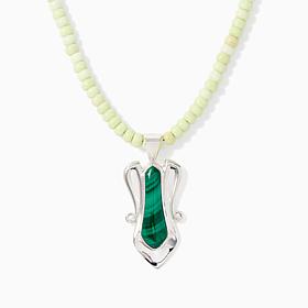 Jay King Malachite Pendant with African Meadow Beaded Necklace, Ste...