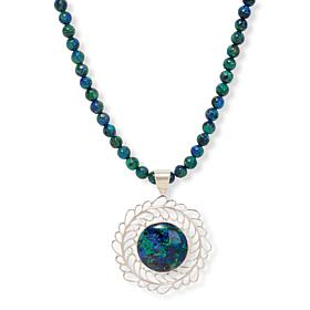 Jay King Milpillas Azurite Malachite Pendant on Beaded Necklace