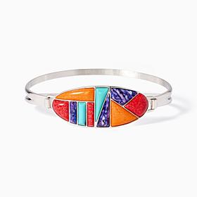 Jay King Multi Stone Sterling Silver Cuff Bracelet