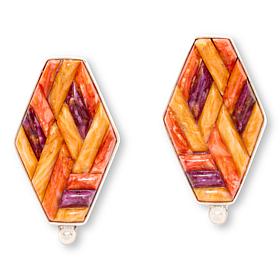 Jay King Multicolor Composite Spiny Oyster Doublet Earrings