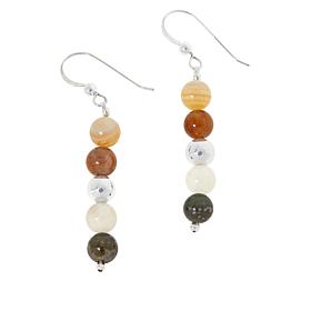 Jay King Multicolor Orbicular Chalcedony Bead Drop Earrings