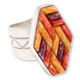 Jay King Multicolor Spiny Oyster Doublet Inlay Ring