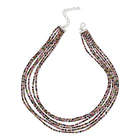 Jay King Multicolor Tourmaline Bead Multi-Strand 18" Necklace