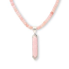 Jay King Peruvian Pink Opal Beaded Necklace with Elongated Pendant