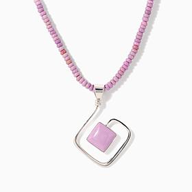 Jay King Phosphosiderite Pendant with Beaded Necklace, Sterling