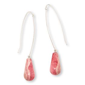 Jay King Rhodochrosite Sterling Silver Drop Earrings