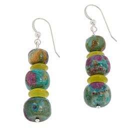 Jay King Ruby in Fuchsite and Korean Serpentine Beaded Earrings