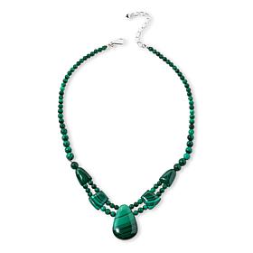 Jay King South African Malachite Sterling Silver 18" Necklace