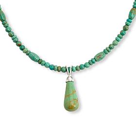 Jay King Sterling Silver Alicia Turquoise Pendant with Beaded Necklace