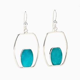 Jay King Sterling Silver Amazonite Frame Earrings