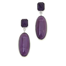 Jay King Sterling Silver Amethyst and Phosphosiderite Drop Earrings