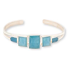 Jay King Sterling Silver Aquamarine 5-Stone Cuff Bracelet