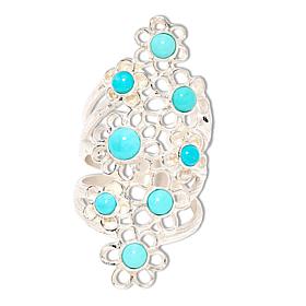 Jay King Sterling Silver Campitos Turquoise Flower Ring
