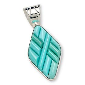 Jay King Sterling Silver Campitos Turquoise Inlay Doublet Pendant