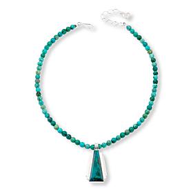 Jay King Sterling Silver Chrysocolla Pendant with Bead Necklace