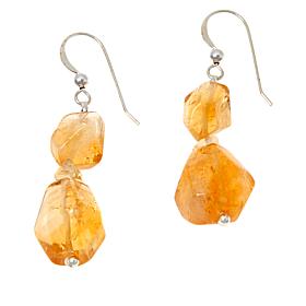Jay King Sterling Silver Citrine Bead Drop Earrings