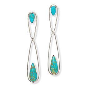 Jay King Sterling Silver Gold Matrix Turquoise Earrings