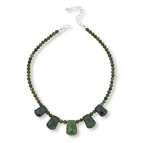 Jay King Sterling Silver Green Nephrite Jade Necklace