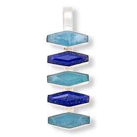 Jay King Sterling Silver Lapis and Aquamarine Pendant