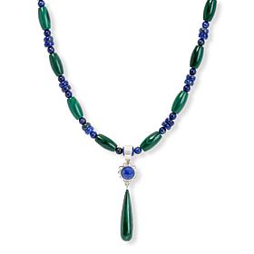 Jay King Sterling Silver Lapis and Malachite Pendant with Necklace